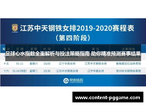 足球心水指数全面解析与投注策略指南 助你精准预测赛事结果